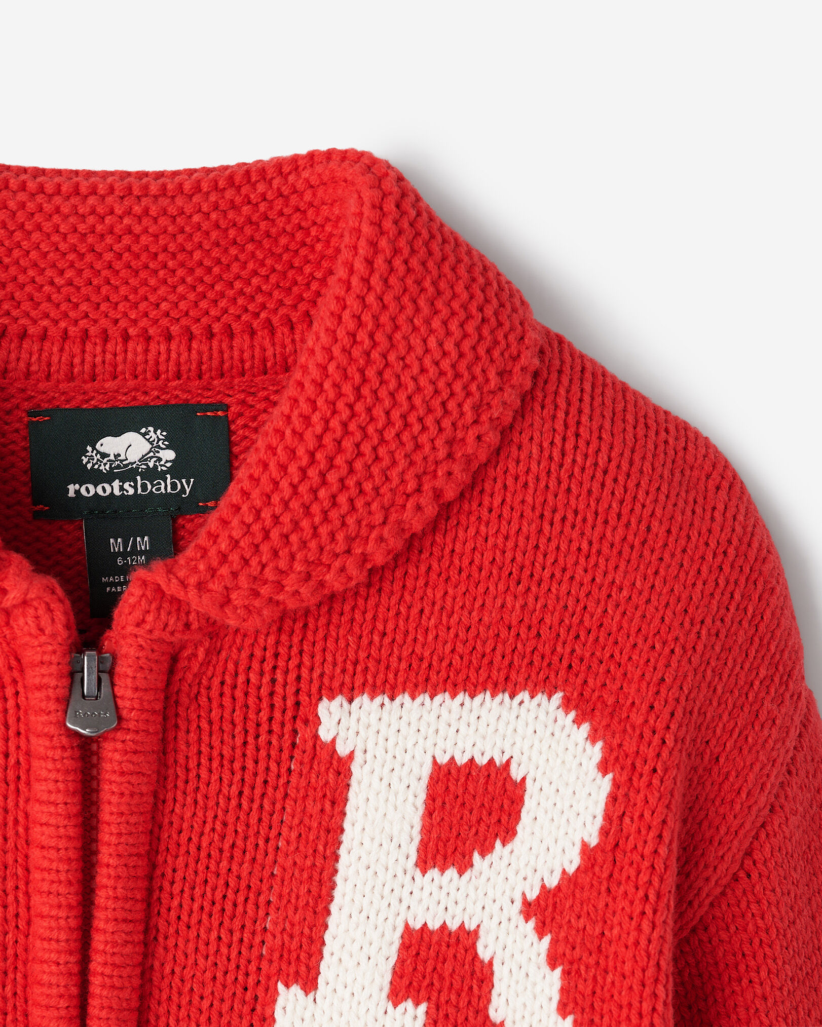 Roots Baby Varsity Hockey Sweater in Cardinal Red