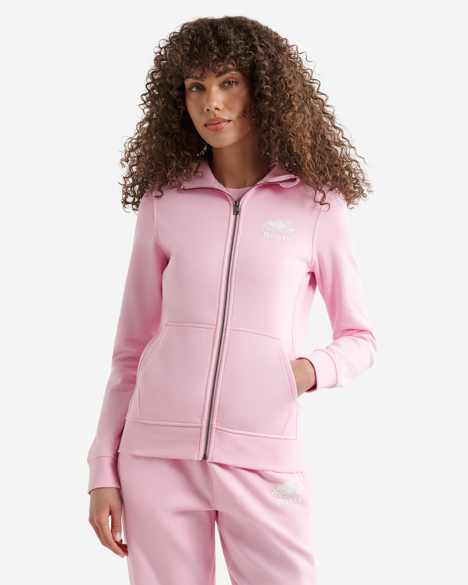 Chandail à capuchon et glissière ajusté en coton bio Cooper