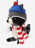Snowball Fight Raccoon Ornament