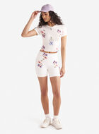 Renew Knit Floral Crop T-Shirt