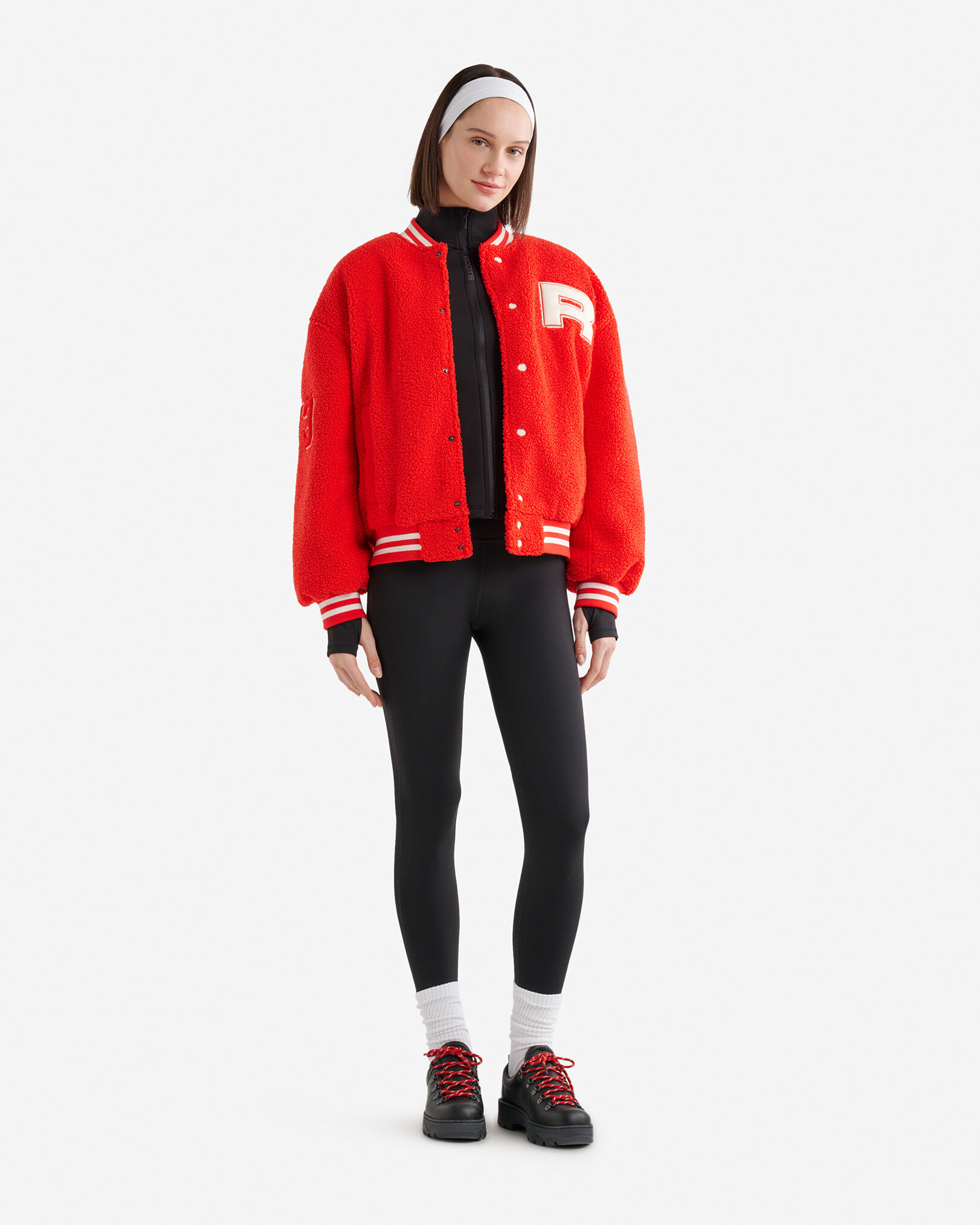 キャロウェイ ダブルジップ ハイブリッド ジャージー ジャケット レッド L Alpine Goods Varsity Jacket | Roots