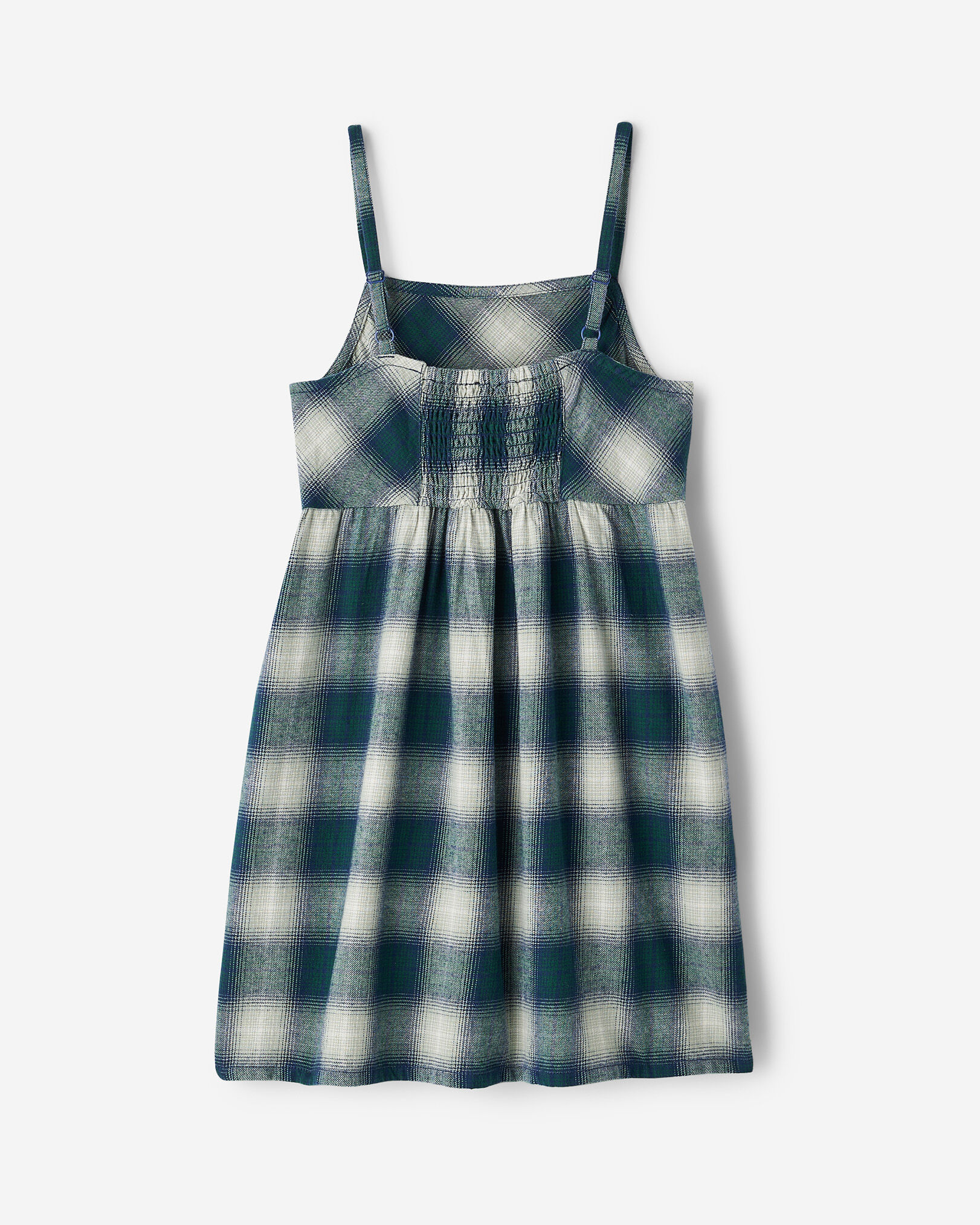 Girls blue plaid dress top