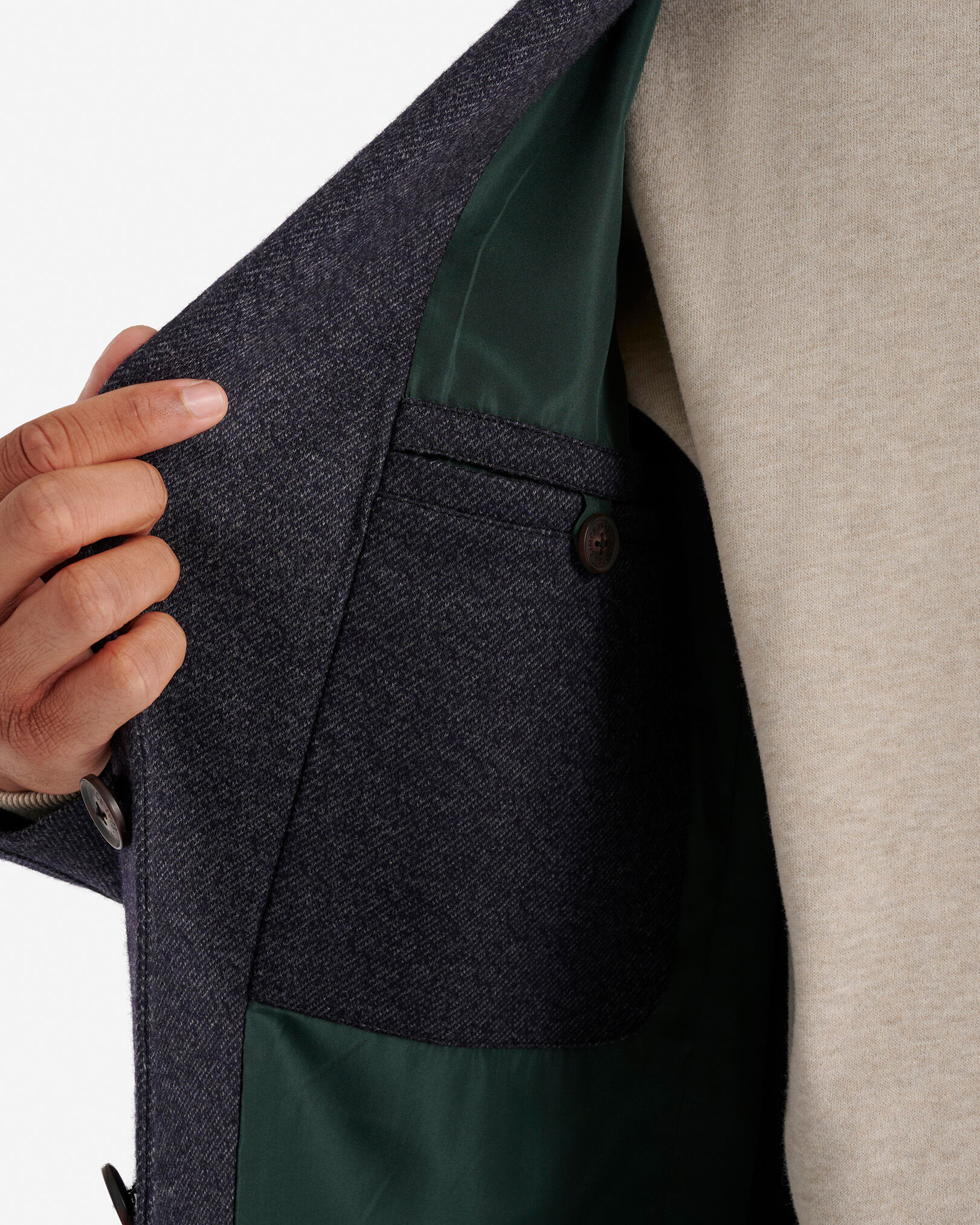 Roots Woolen Relaxed Blazer Jacket in Black Mix
