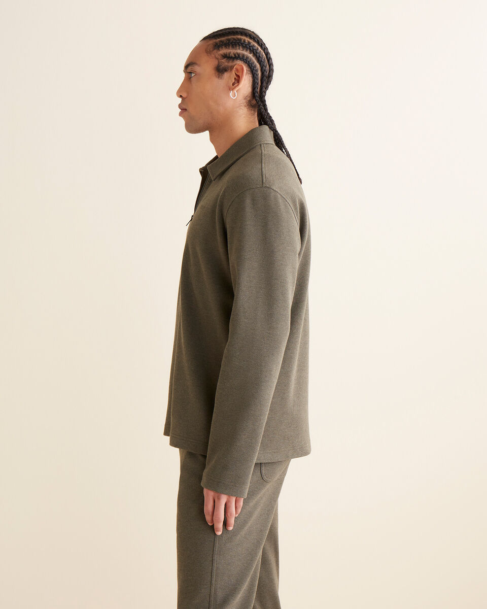 Junction Knit Twill Half Zip Polo