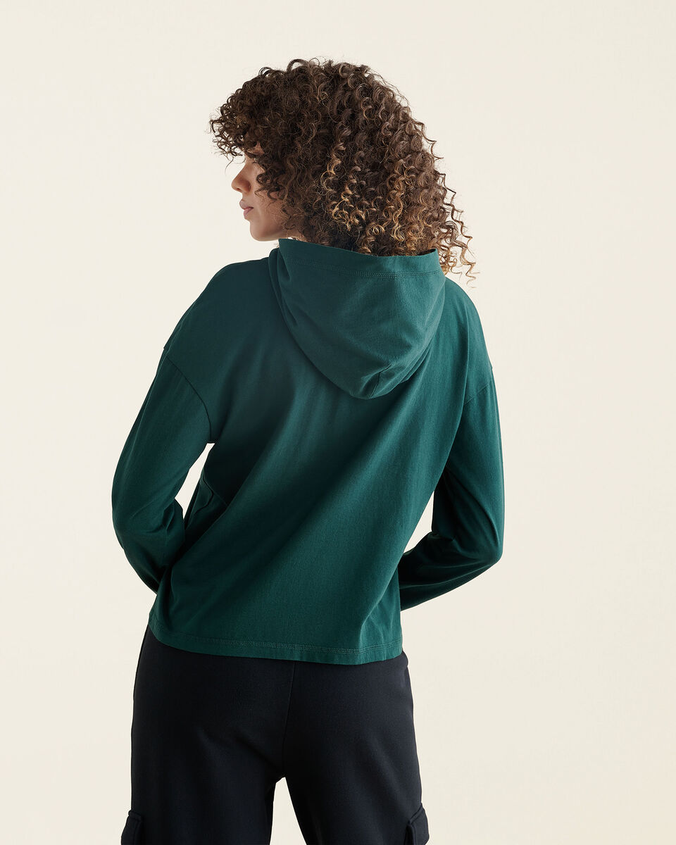 Womens Organic Cooper Hooded Long Sleeve T-Shirt