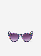 Kids Round Heart Print Sunglasses