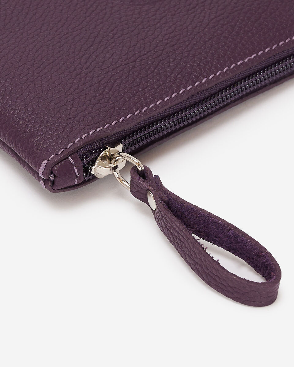 Pochette moyenne à glissière en cuir Cervino