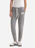 Pantalon original ajusté long à cheville côtelée en molleton de coton bio (entrejambe : 32,5 po)