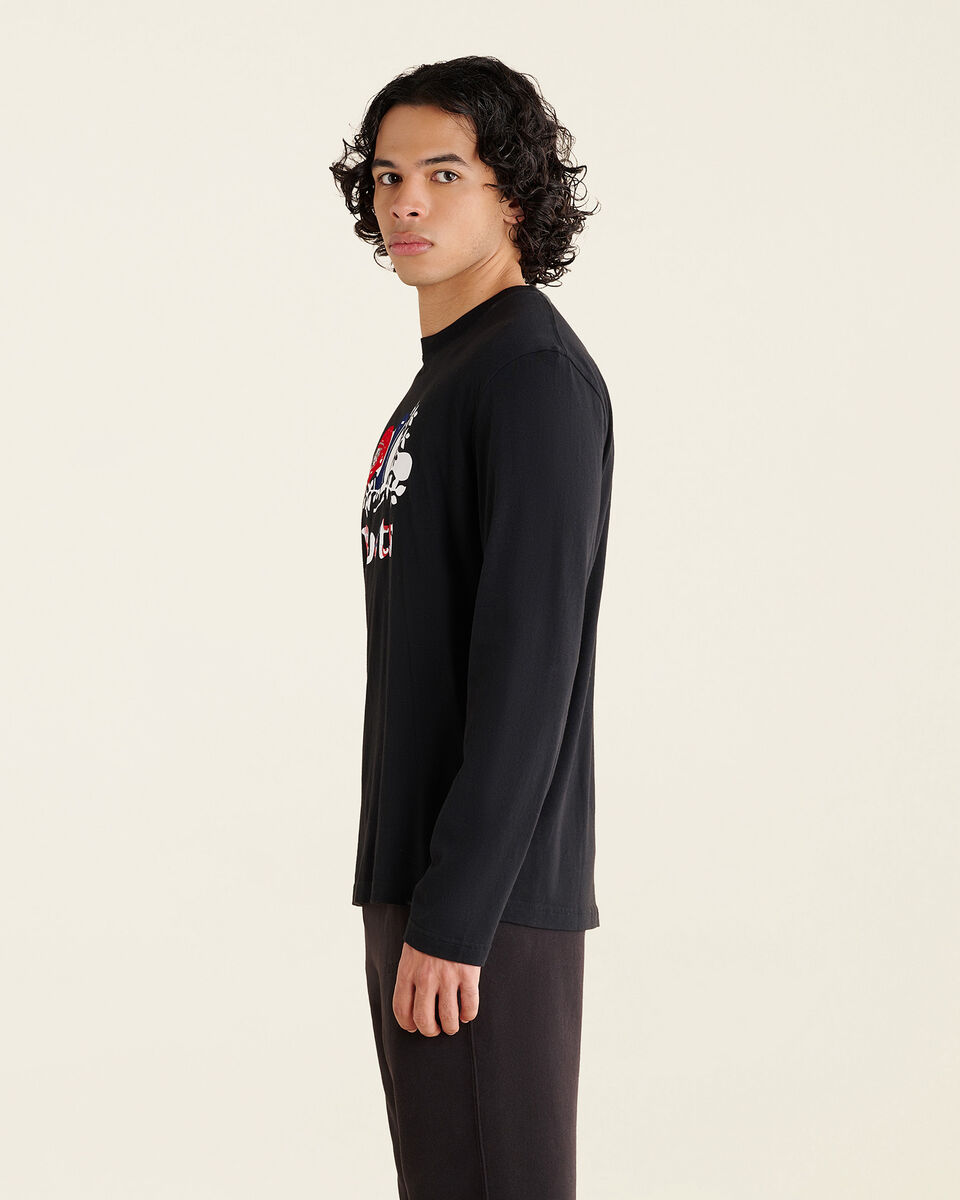 Roots Men's Winter Cooper Long Sleeve T-Shirt in Black