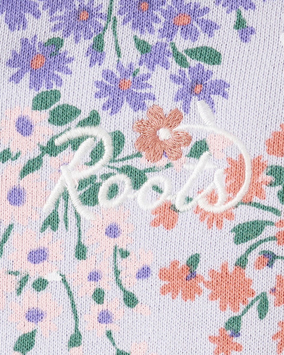 Chandail à capuchon et glissière motif floral pour tout-petits