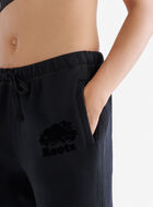 Pantalon original ajusté à cheville côtelée en molleton de coton bio