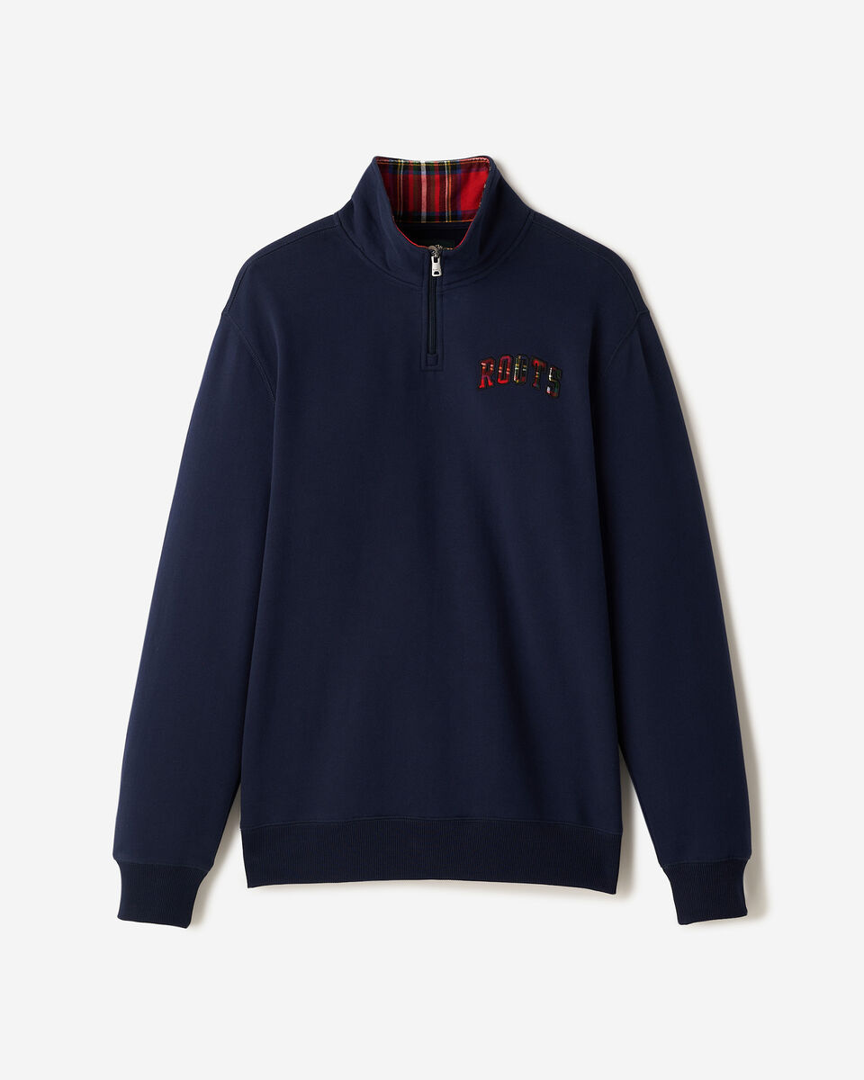 Plaid Applique Quarter Zip