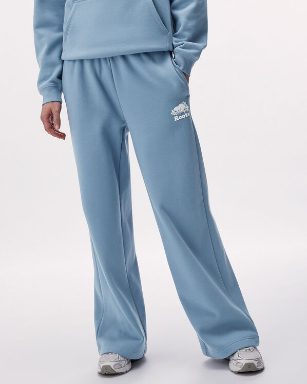 Pantalon &agrave; jambe large en molleton de coton bio Cooper