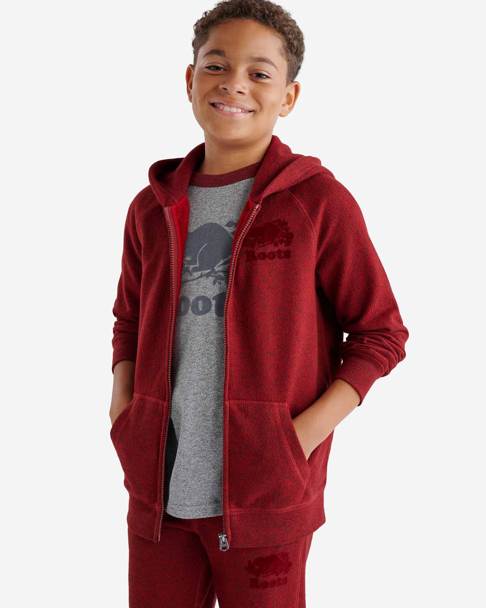 Kids red zipper hoodie online