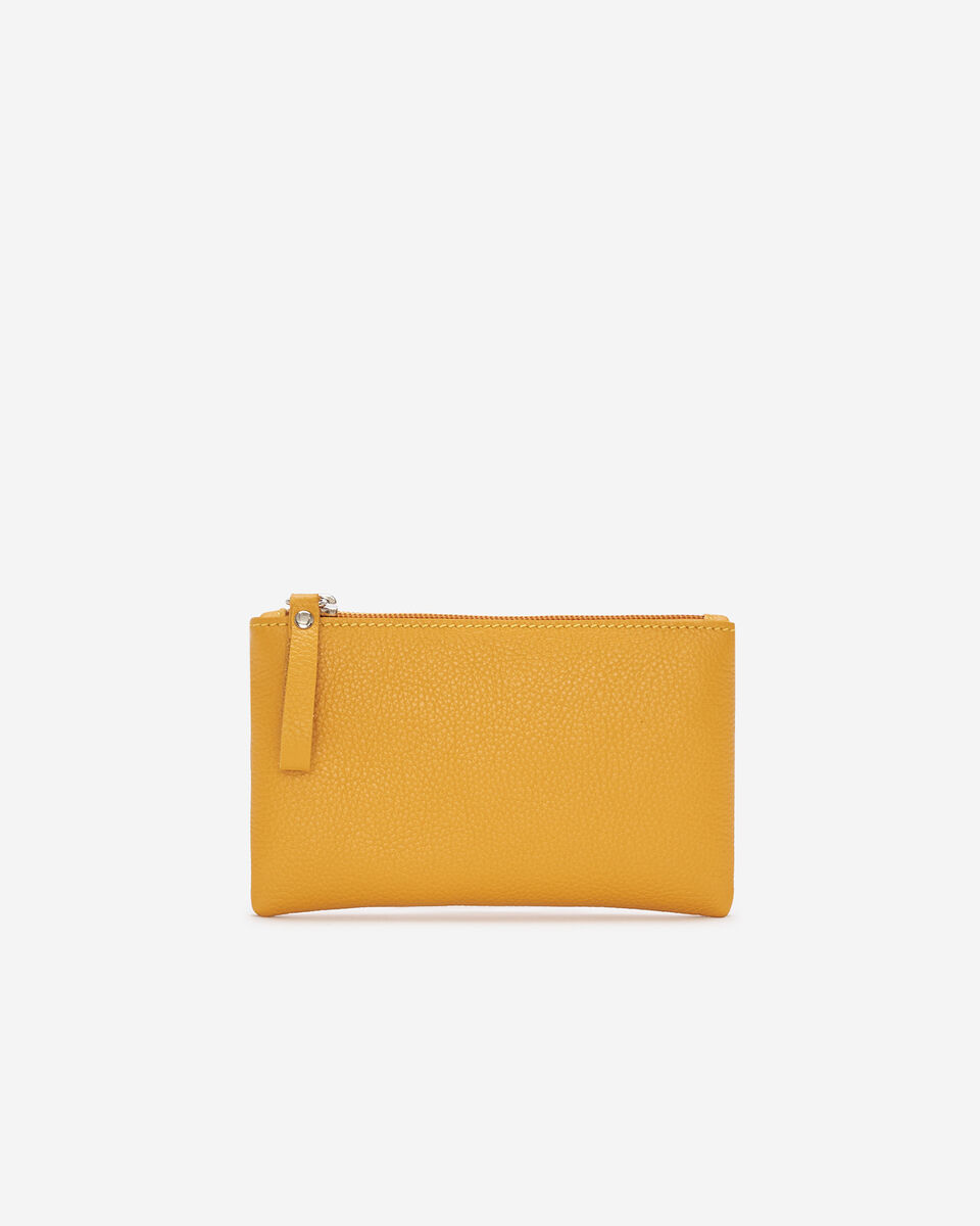 Pochette moyenne à glissière en cuir Cervino