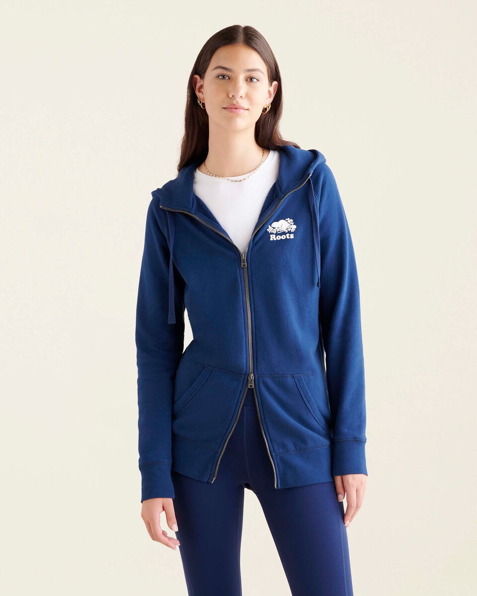 Navy, Organic Cotton Full Zip Fleece