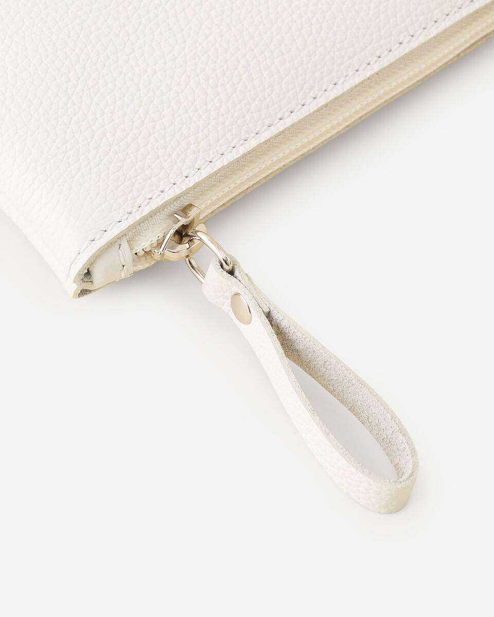 Pochette moyenne à glissière en cuir Cervino