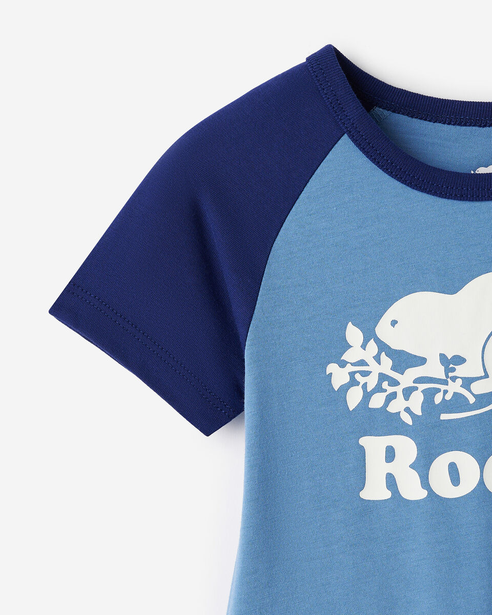 Combinaison style baseball à manches courtes en coton biologique Cooper pour bébés