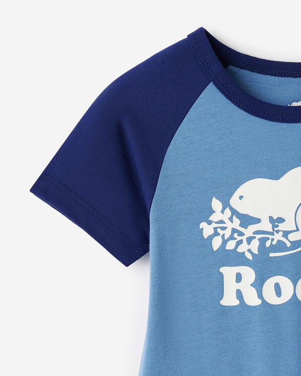 Combinaison style baseball à manches courtes en coton biologique Cooper pour bébés