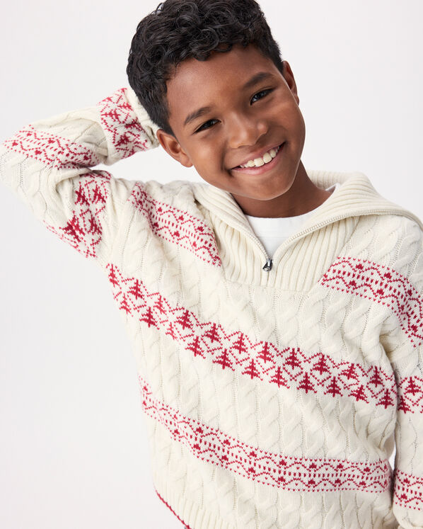 Kids Cabin Striped Quarter Zip Sweater