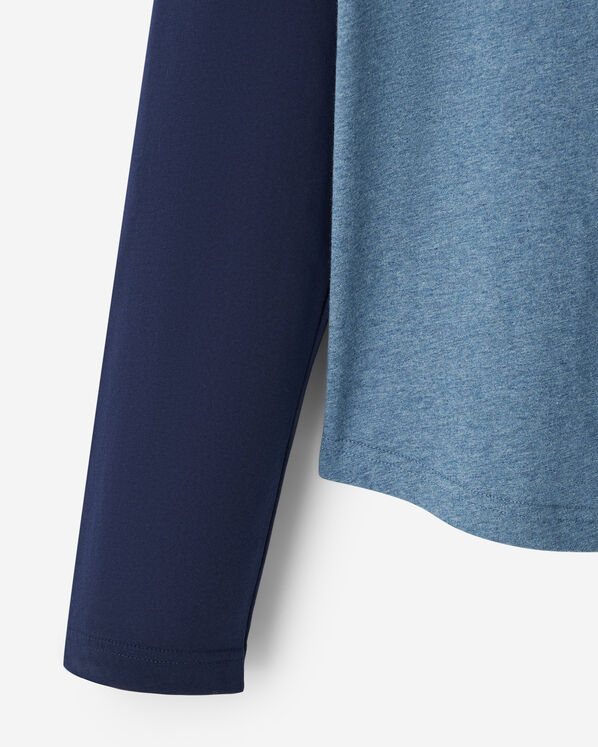 T-shirt &agrave; carreaux et manches longues raglan Cooper pour hommes