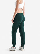 Pantalon original ajusté à cheville côtelée en molleton de coton bio