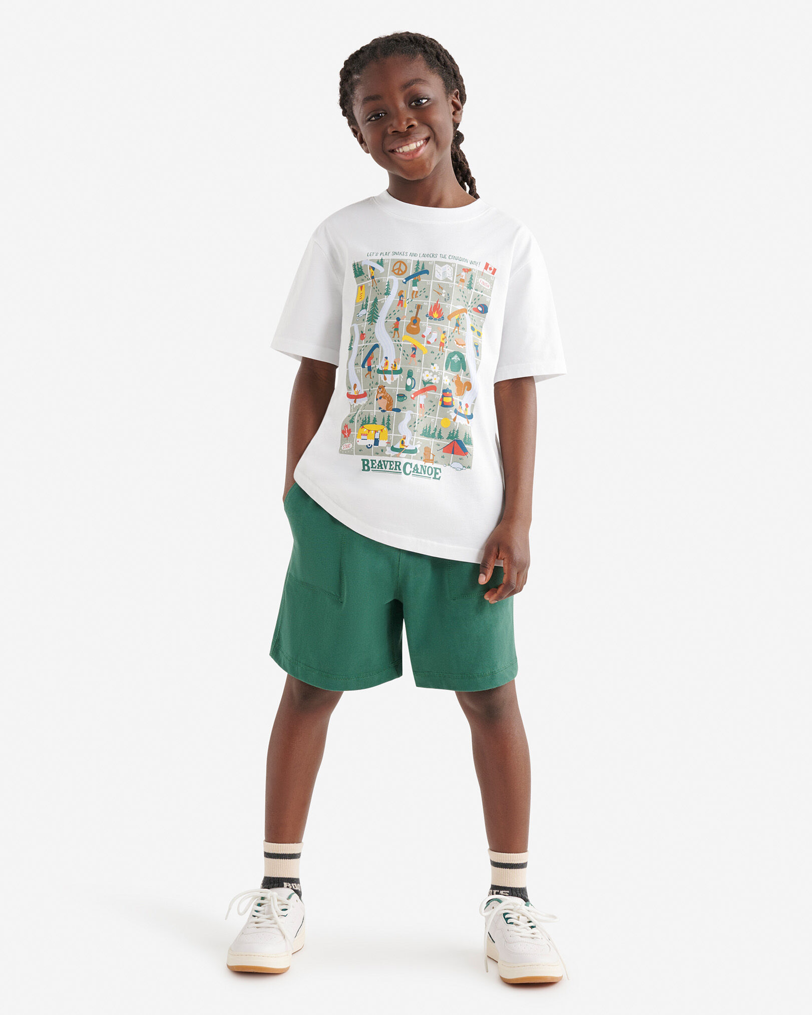 Kids Beaver Canoe Snakes And Ladders T-Shirt