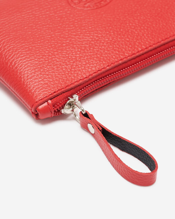 Pochette moyenne &agrave; glissi&egrave;re en forme de c&oelig;ur en cuir Cervino