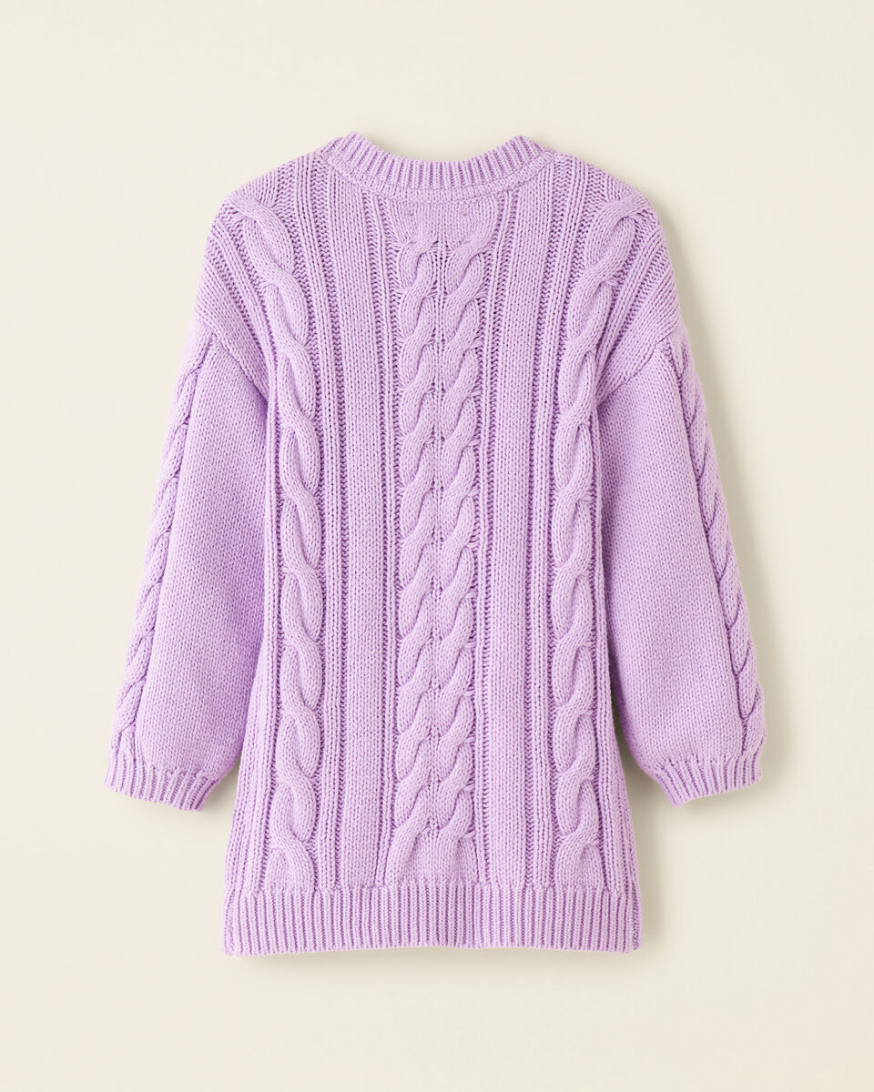 Toddler Girls Cable V-Neck Sweater Dress