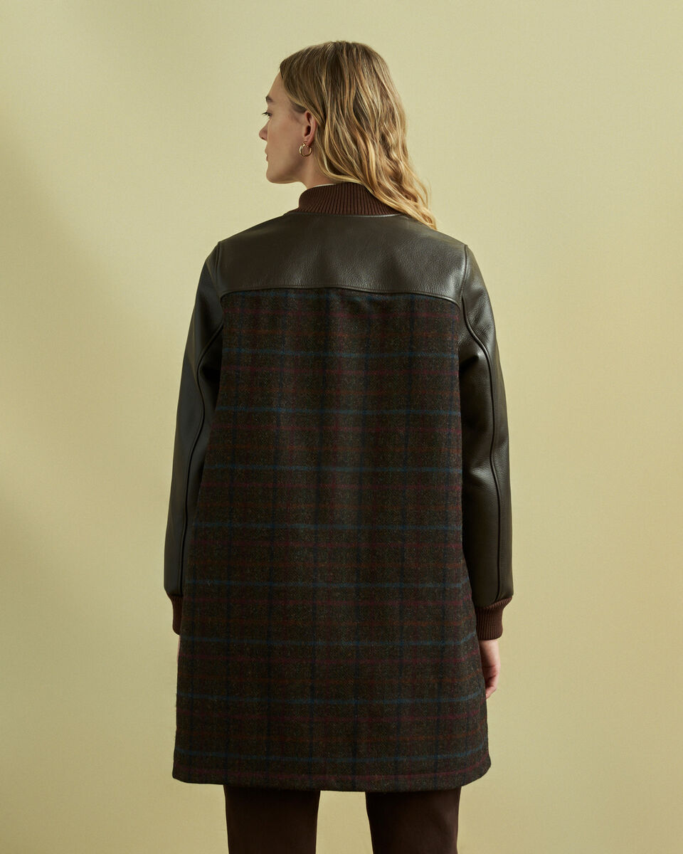 Moon Plaid A-Line Varsity Jacket