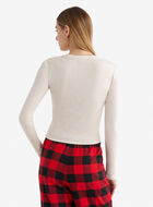 Womens Holiday Fitted Long Sleeve Top