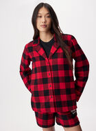Chemise de pyjama &agrave; carreaux pour femme
