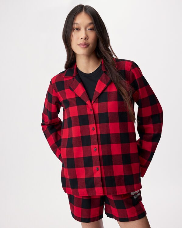 Chemise de pyjama &agrave; carreaux pour femme