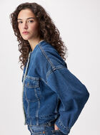 Levi's&reg; Womens Collarless Crop Sherpa Trucker Jacket