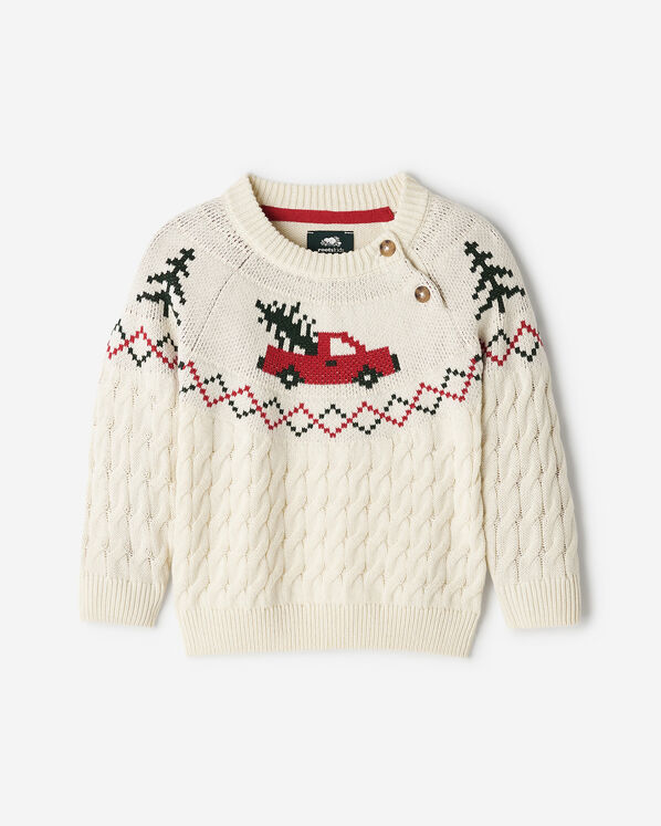 Toddler Holiday Cable Sweater Crew