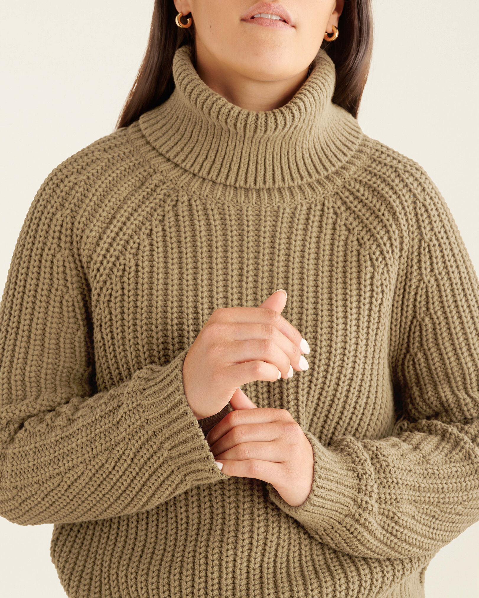 Khaki turtleneck hot sale womens