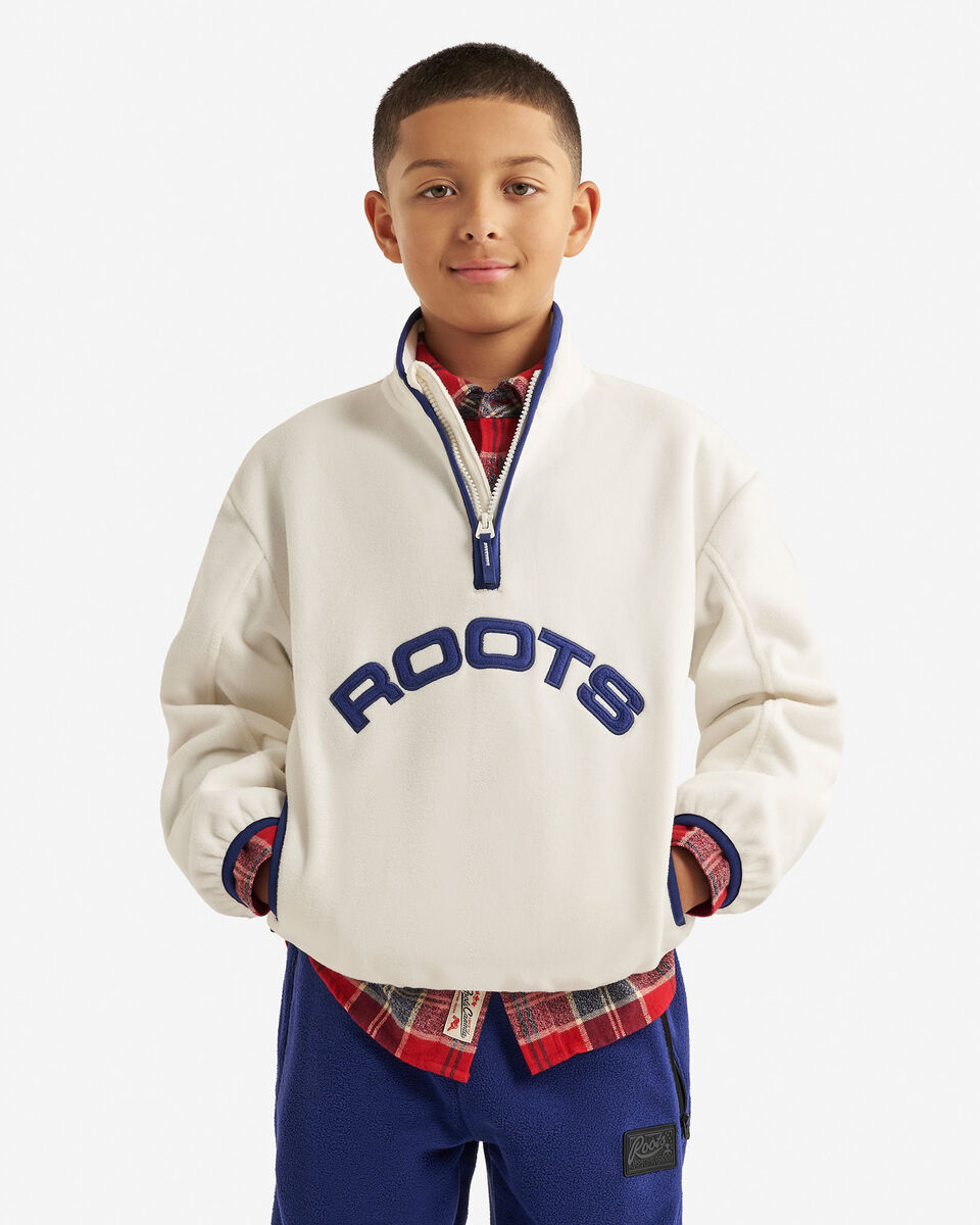 Chandail sport à col à demi-glissière en micromolleton pour enfants