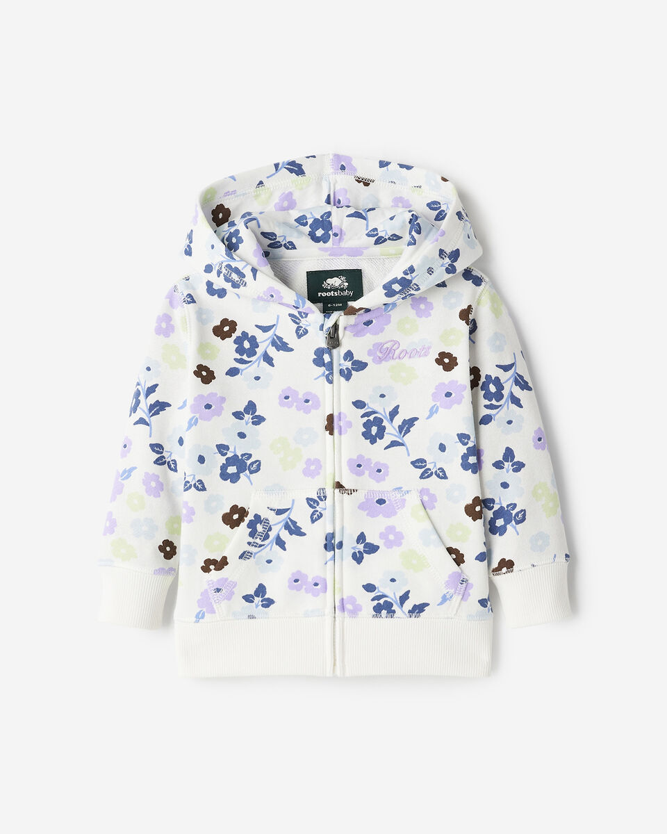 Chandail &agrave; capuchon et glissi&egrave;re &agrave; motif floral pour b&eacute;b&eacute;