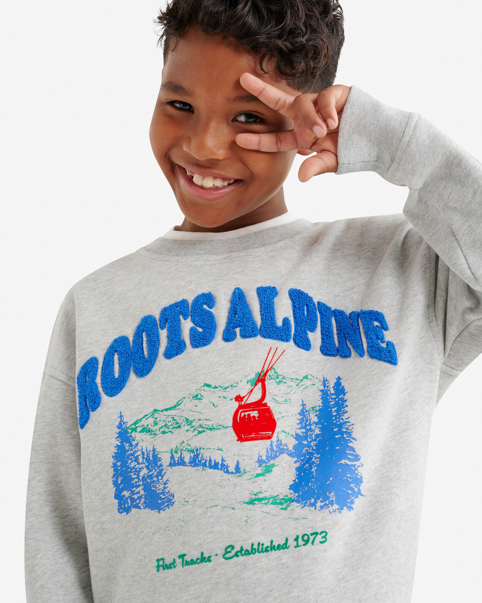 Kids Alpine Landscape Crew Sweatshirt