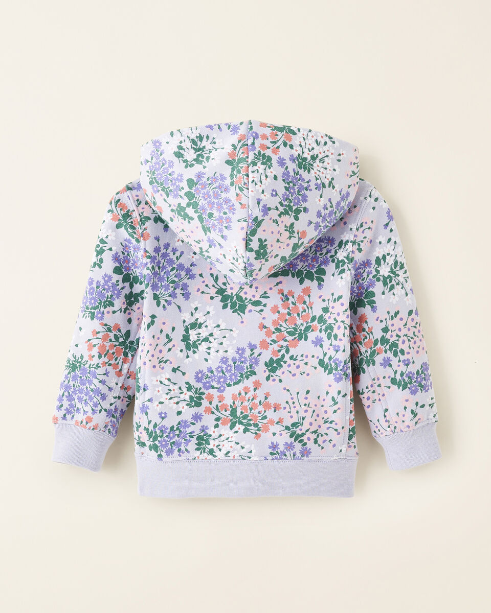 Chandail à capuchon et glissière motif floral pour bébé