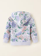 Chandail à capuchon et glissière motif floral pour bébé