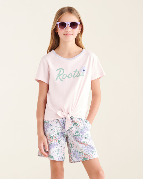 Girls Floral Tie T-Shirt