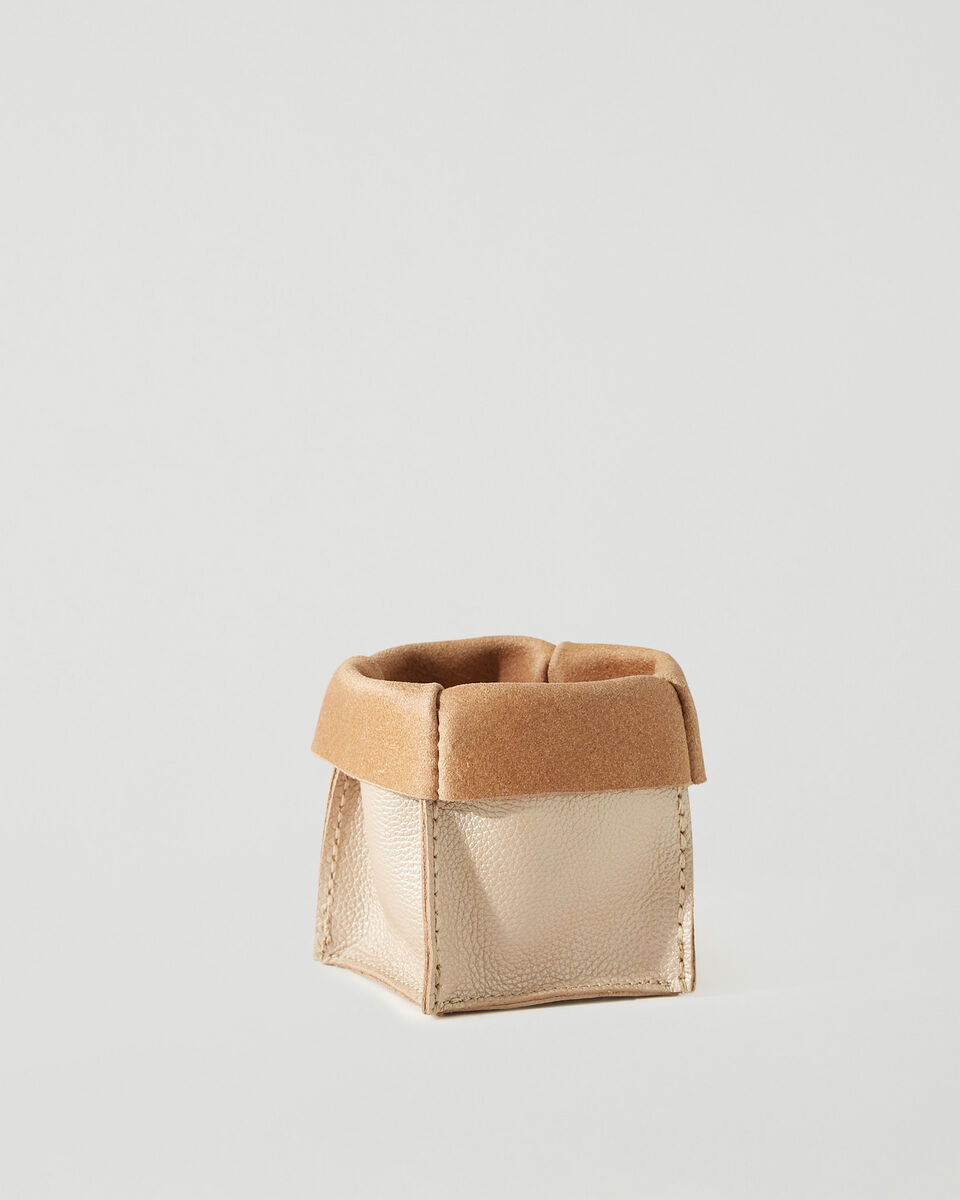 Small Rollover Basket Metallic