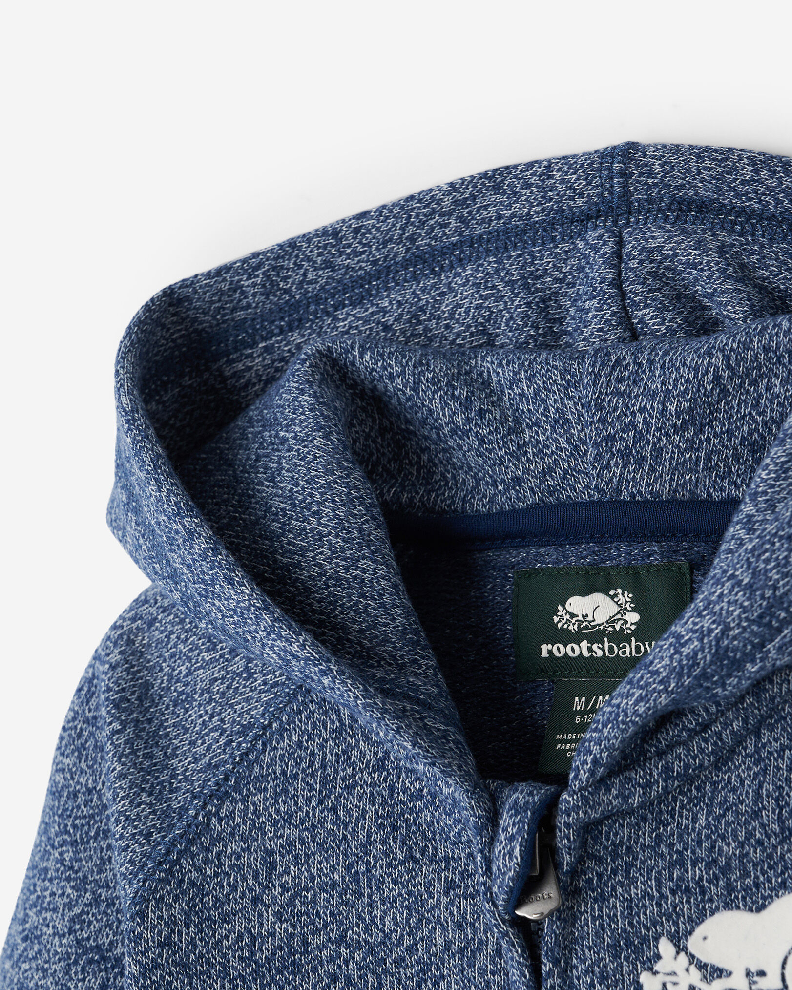 Chandail original à capuchon et glissière en coton bio pour bébés