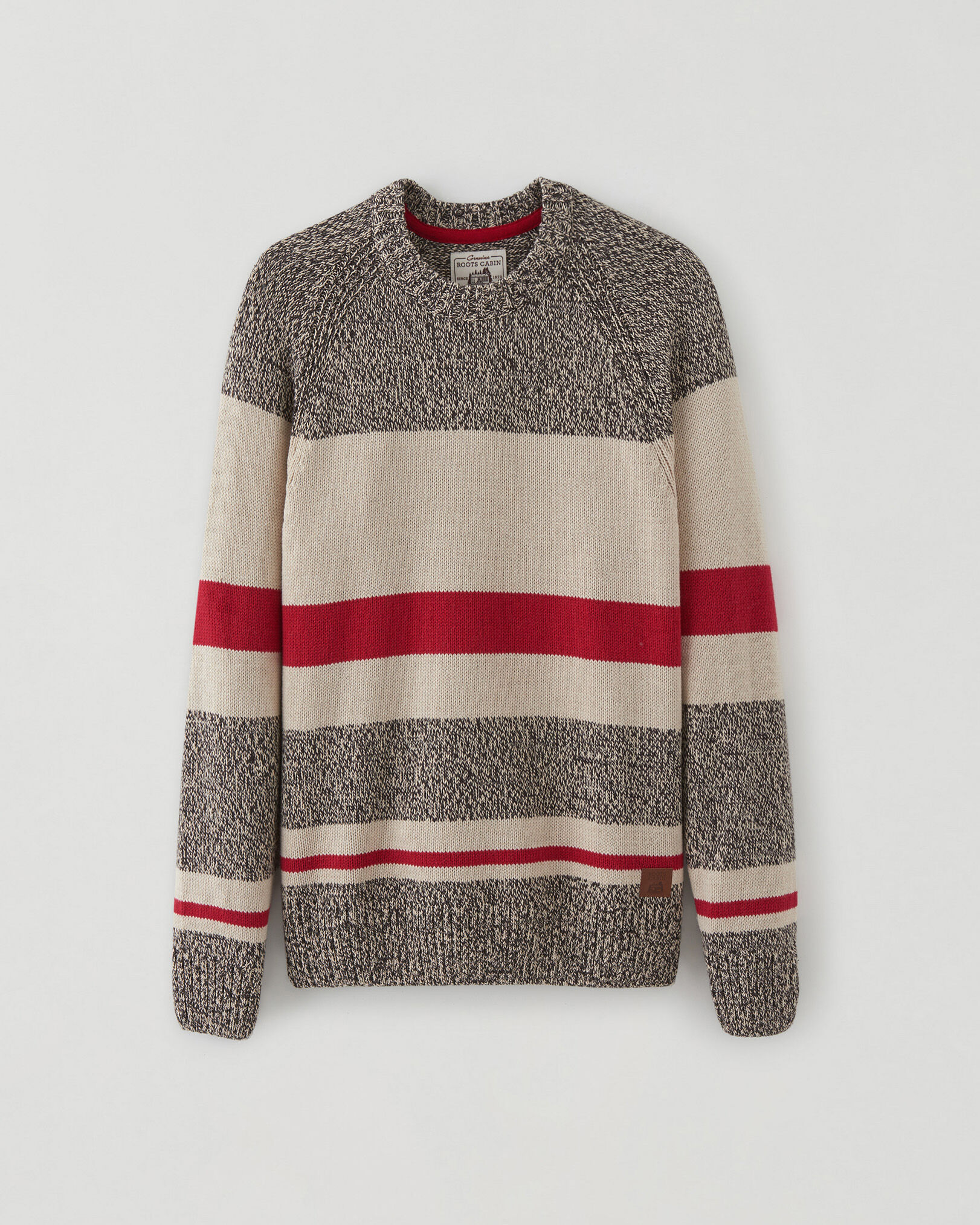 roots gray crew neck sweater for men 