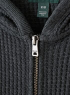 Stretch Waffle Long Sleeve Zip Hoodie