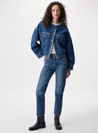 Levi's&reg; Womens Collarless Crop Sherpa Trucker Jacket