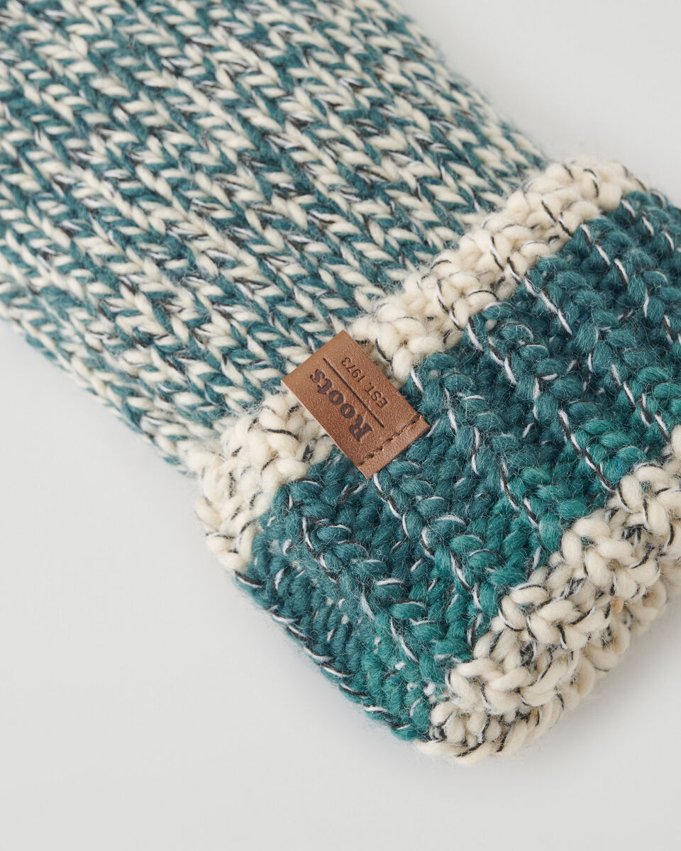 Womens Chunky Striped Mitten