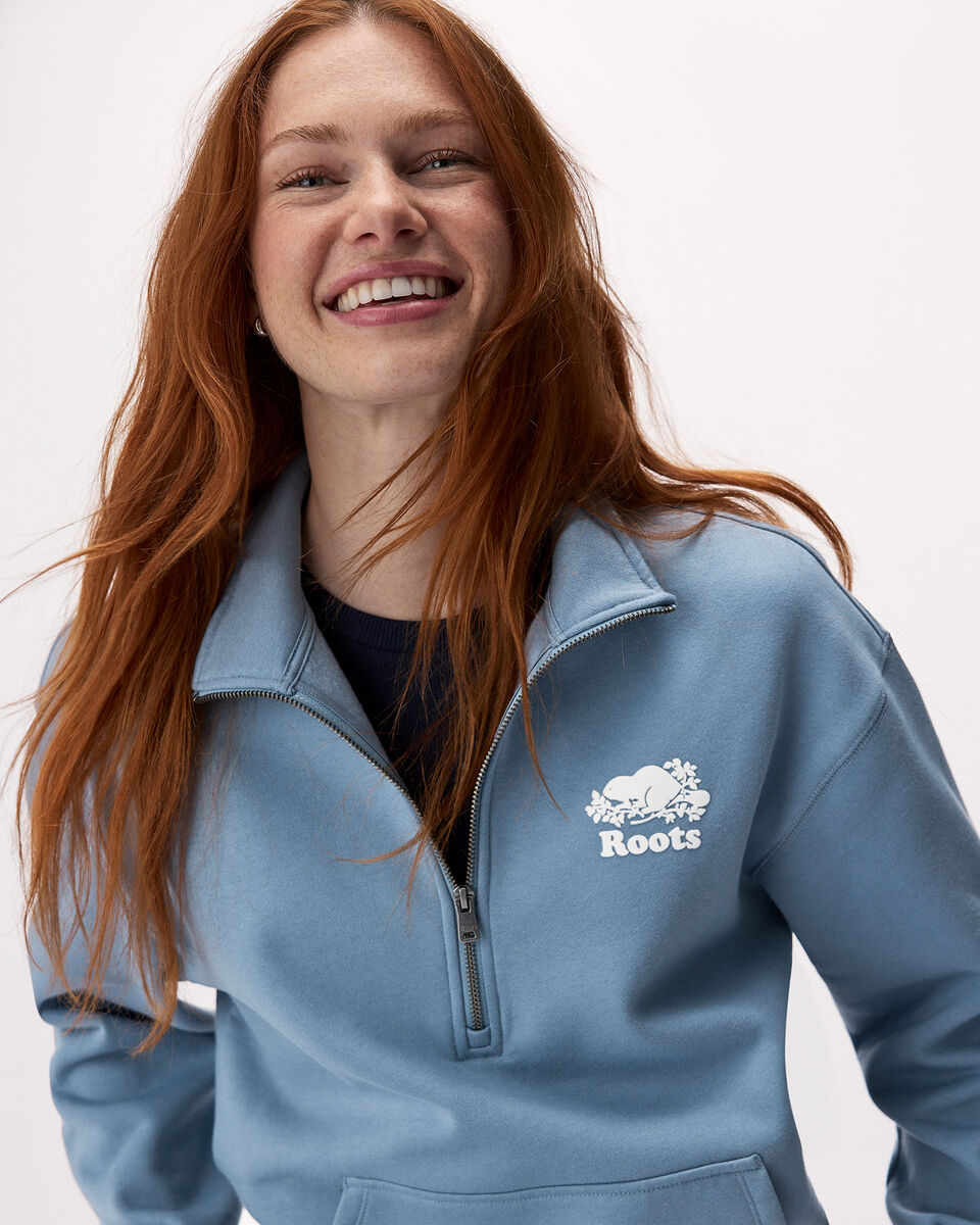 Organic Cooper Relaxed Quarter Zip Stein