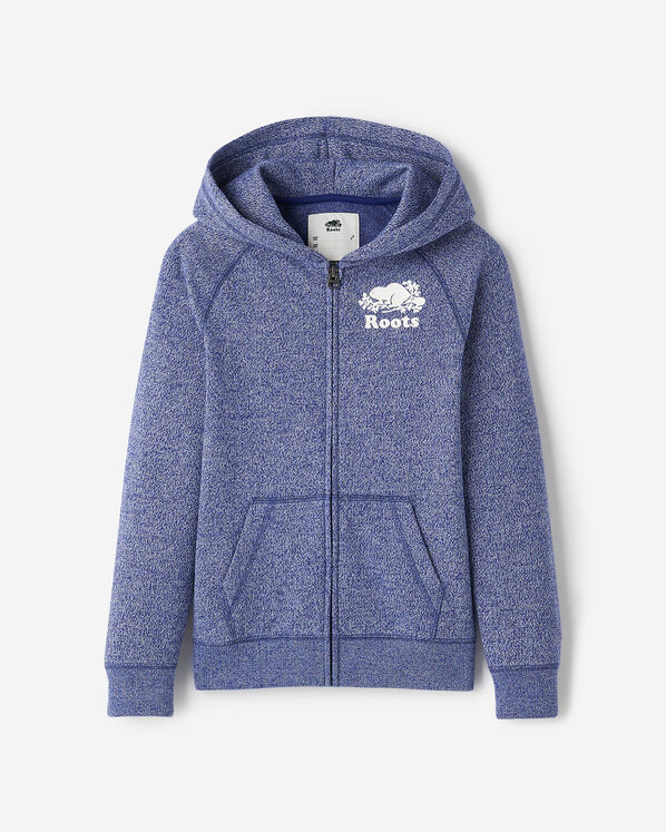 Chandail original &agrave; capuchon et glissi&egrave;re en jersey bouclette de coton bio pour enfants